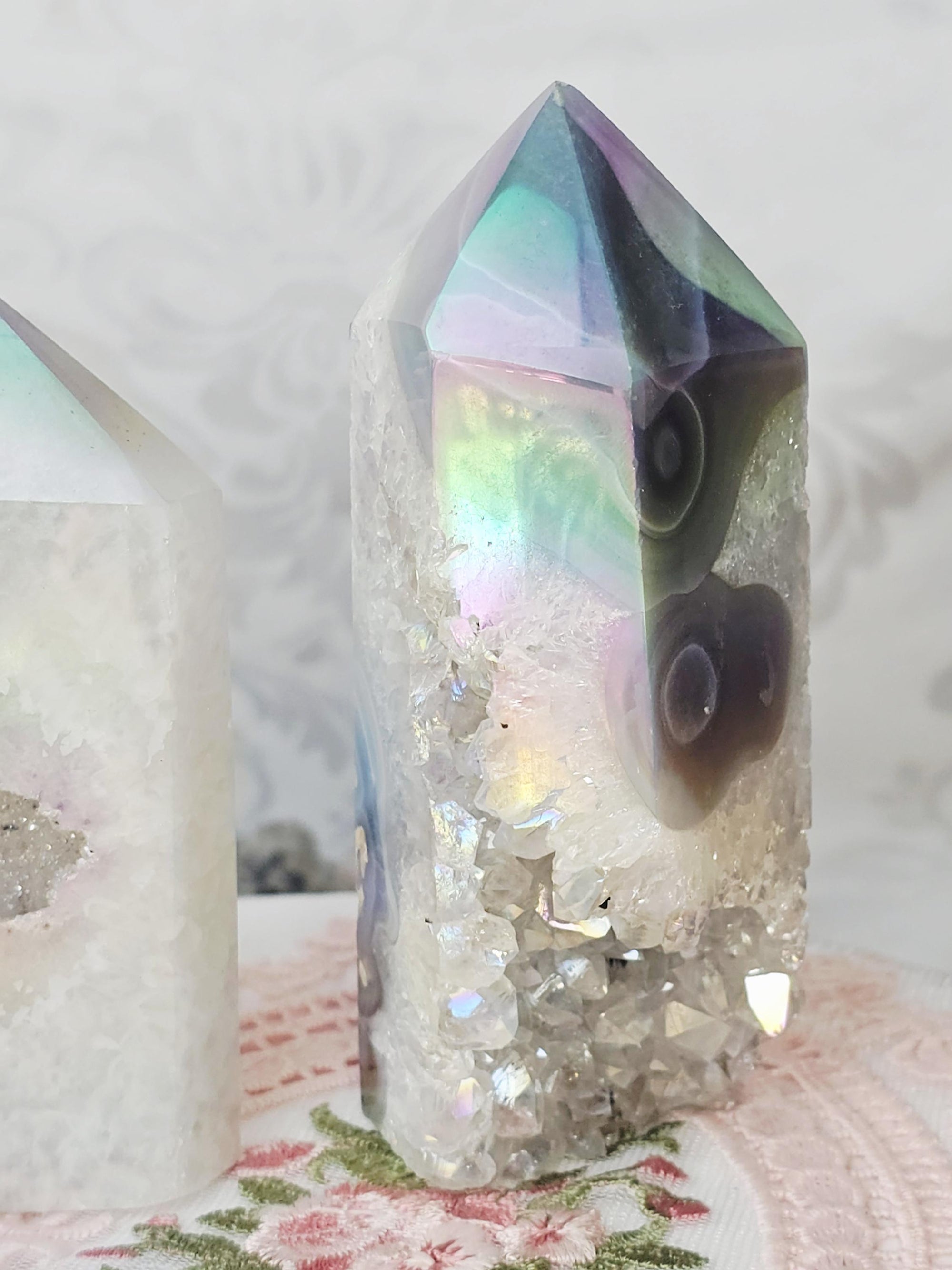 Aura Druzy Agate Towers, Crystal, Home Decor