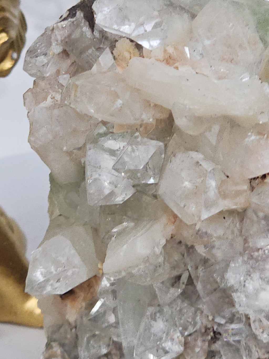 RARE Lg Green and White Diamond Apophyllite with Stillbite from India , Apophyllite, Statement Piece, Crystal