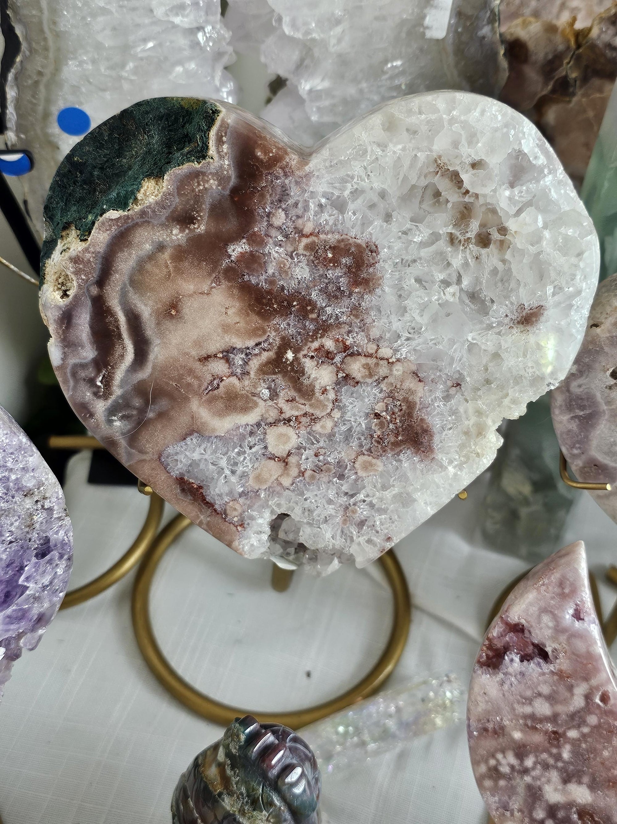 Lg 3lb Pink Amethyst Heart, Druzy Heart, Crystal Heart,Gift