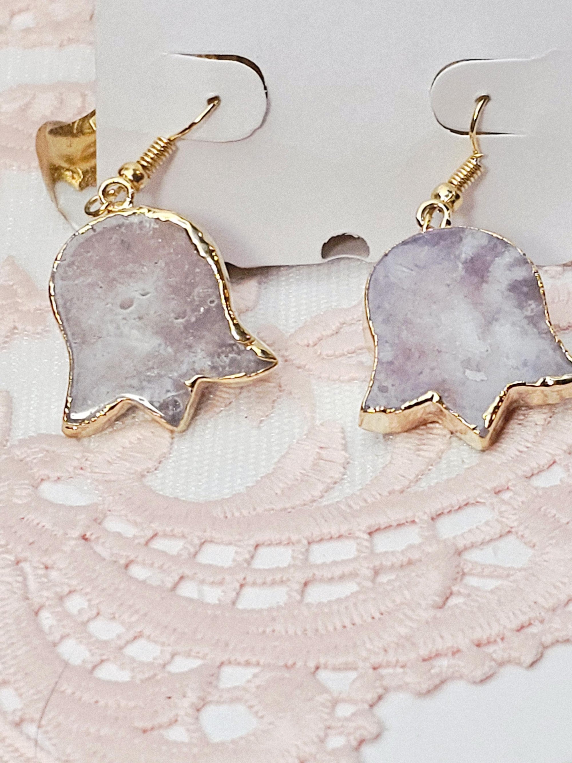 Pink Amethyst Jewelry, Vintage Design Earrings, Gold Earrings