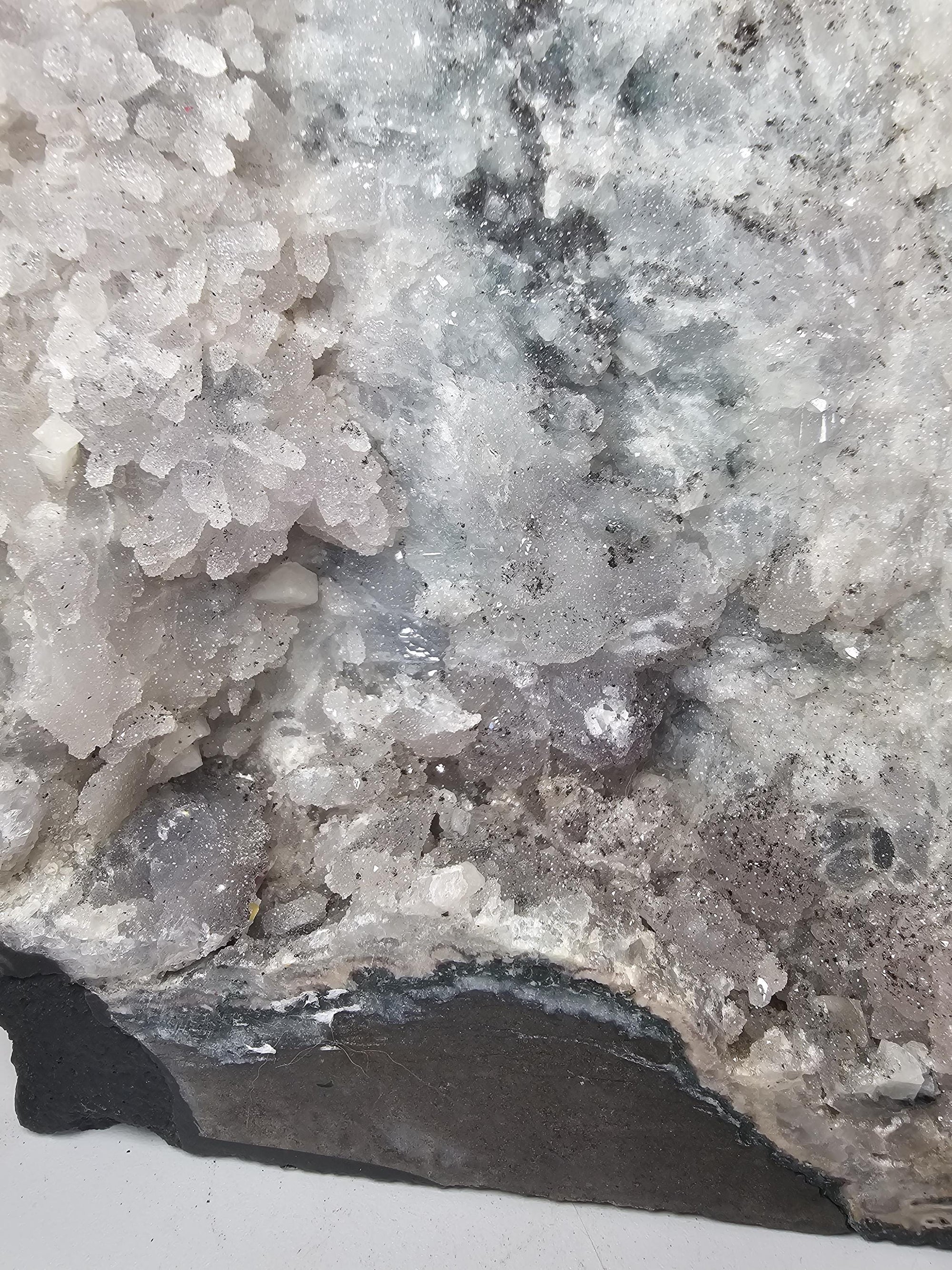 15lb Rare Amethyst Cathedral with Sugar, Calcite Cubes, Flowers