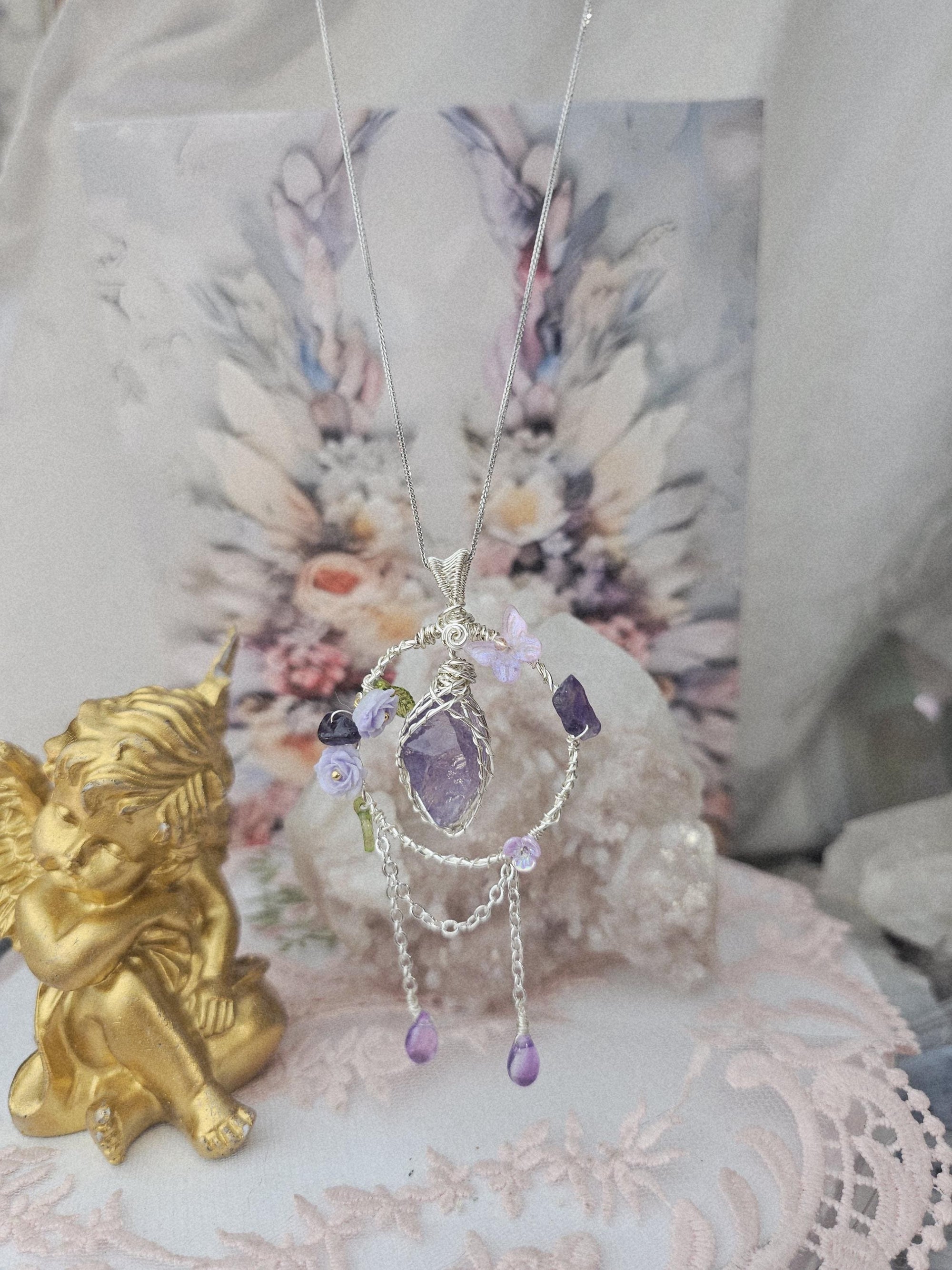 Amethyst Necklace, Crystal Gifts