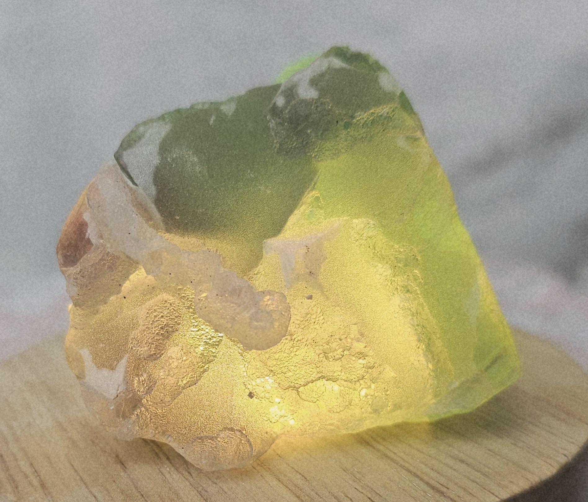 Fujian Fluorite Specimen, Green and Purple Crystal with Calcite