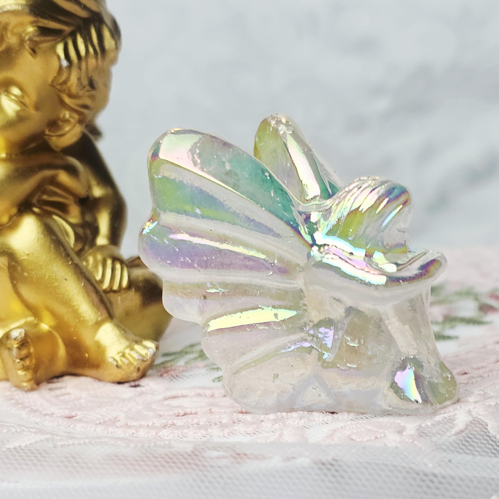 Angel Aura Clear Quartz Fairy, Healing Crystal
