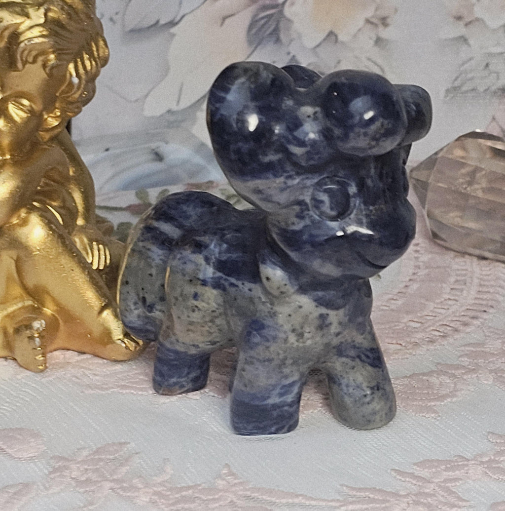 Sodalite Crystal Horse, Healing Stone, Home Decor