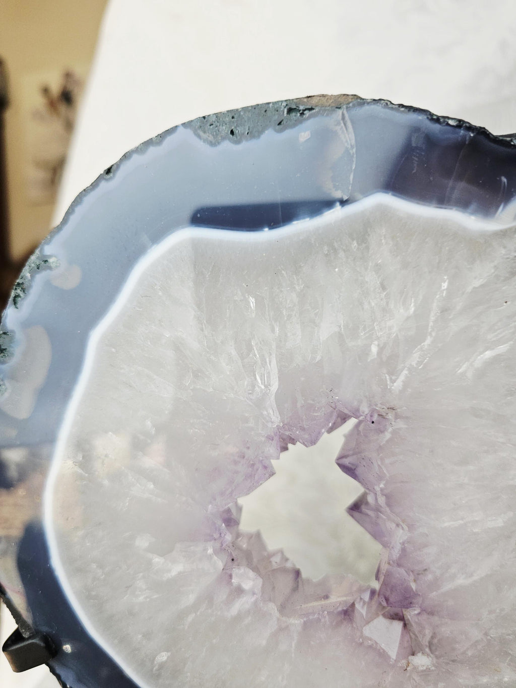 Amethyst Portal with Moss Agate and Blue Chalchedony, Amethyst Portal