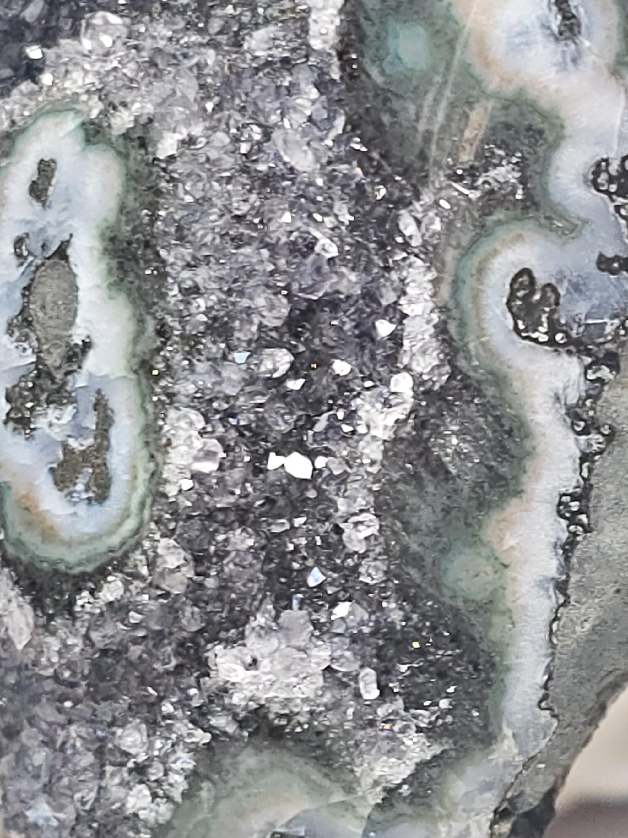 Rare Black Amethyst Stalactite on a Stand, Black Amethyst, Uruguay Statement Piece