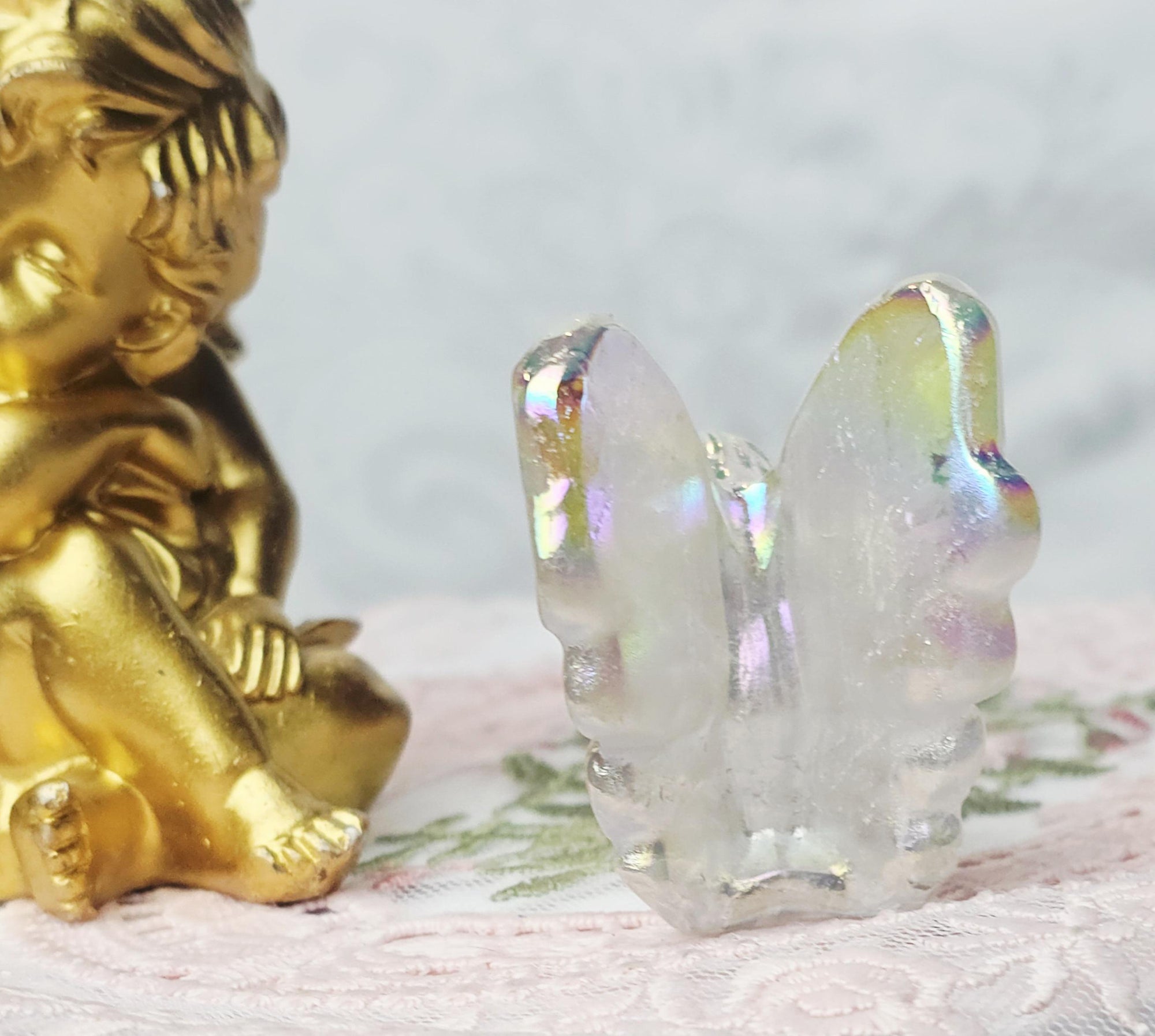 Angel Aura Clear Quartz Fairy, Healing Crystal