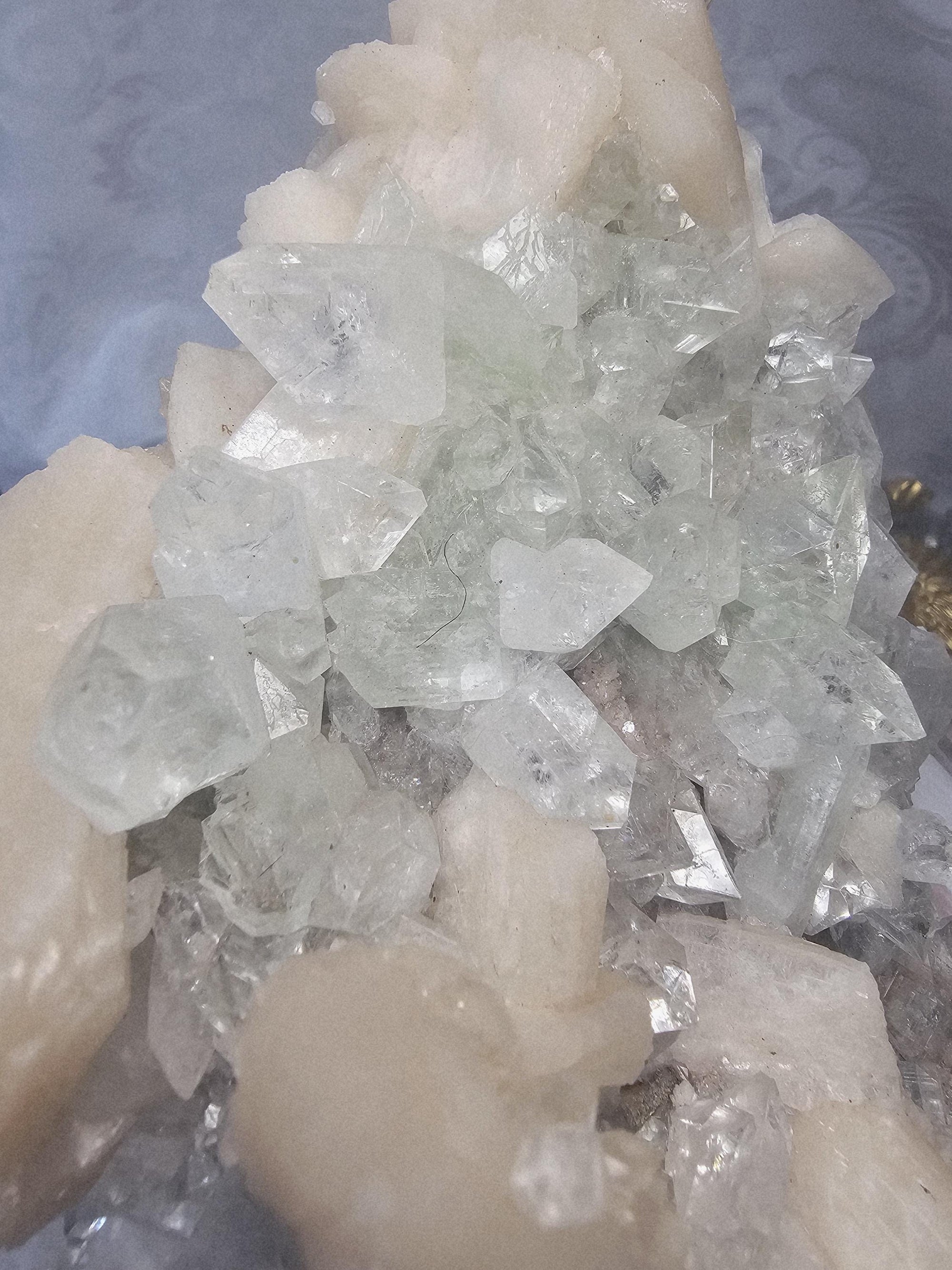 RARE LG 6lb Green Diamond  Apophyllite  with Stillbite from India , Apophyllite, Crystal, Crystals