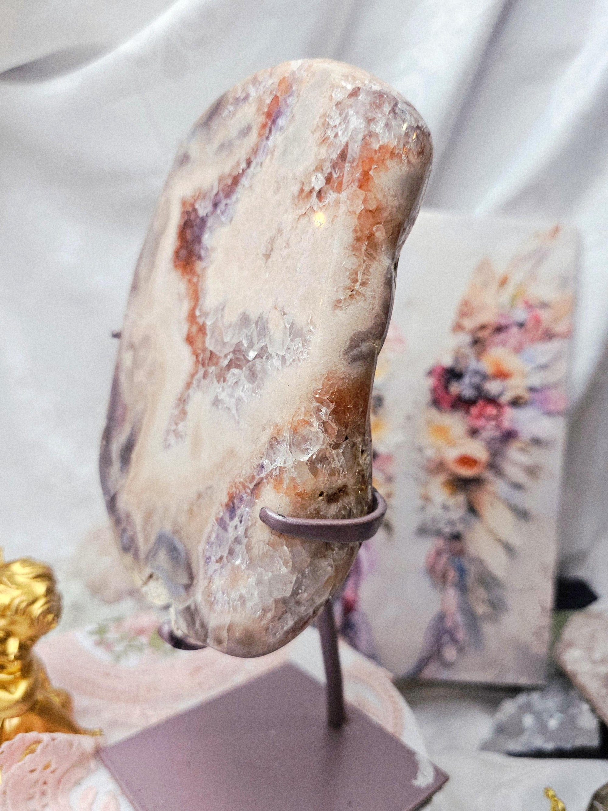 Pink Amethyst Slab 3 lbs, Calming Crystal, Gift, Statement Piece,  Shabby Chic