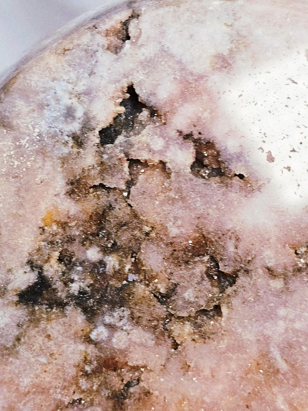 LG Pink Amethyst Bowl With Druzy and Jasper, Handmade Bowl, Bowl, Crystal Bowl