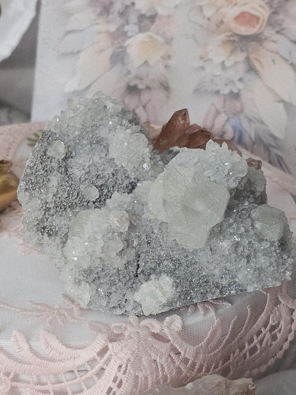 Fluorite Specimen, Fujian Province,  Crystal Specimen  Fluorite and Chrysanthemum Quartz