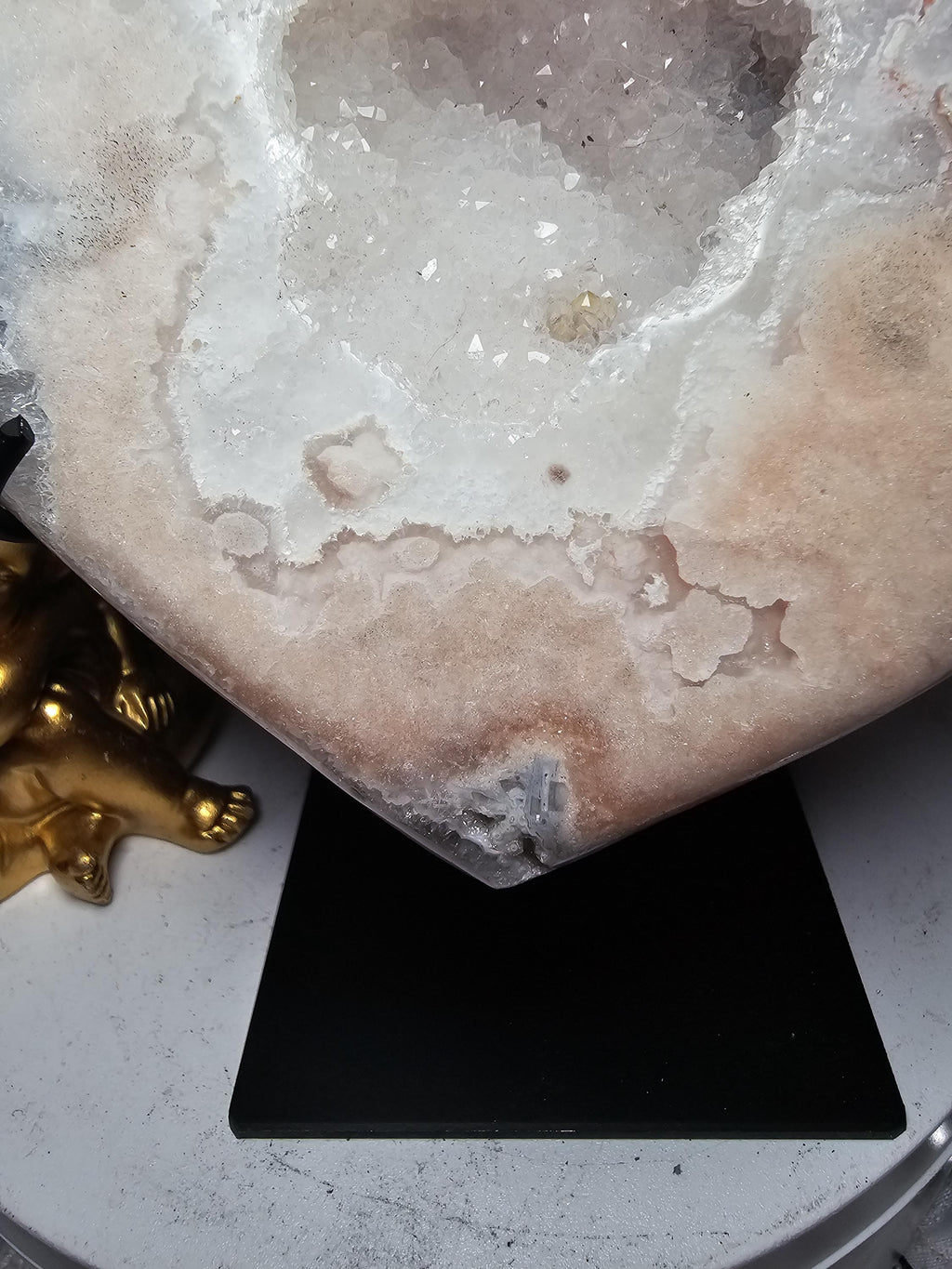 Sparkling Pink Amethyst Druzy Heart, Brazilian Crystal Gift