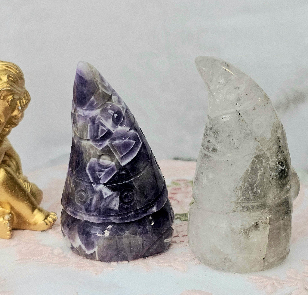 Lg Dream Amethyst or Garden Quartz Gnome, Gnomes, Crystal