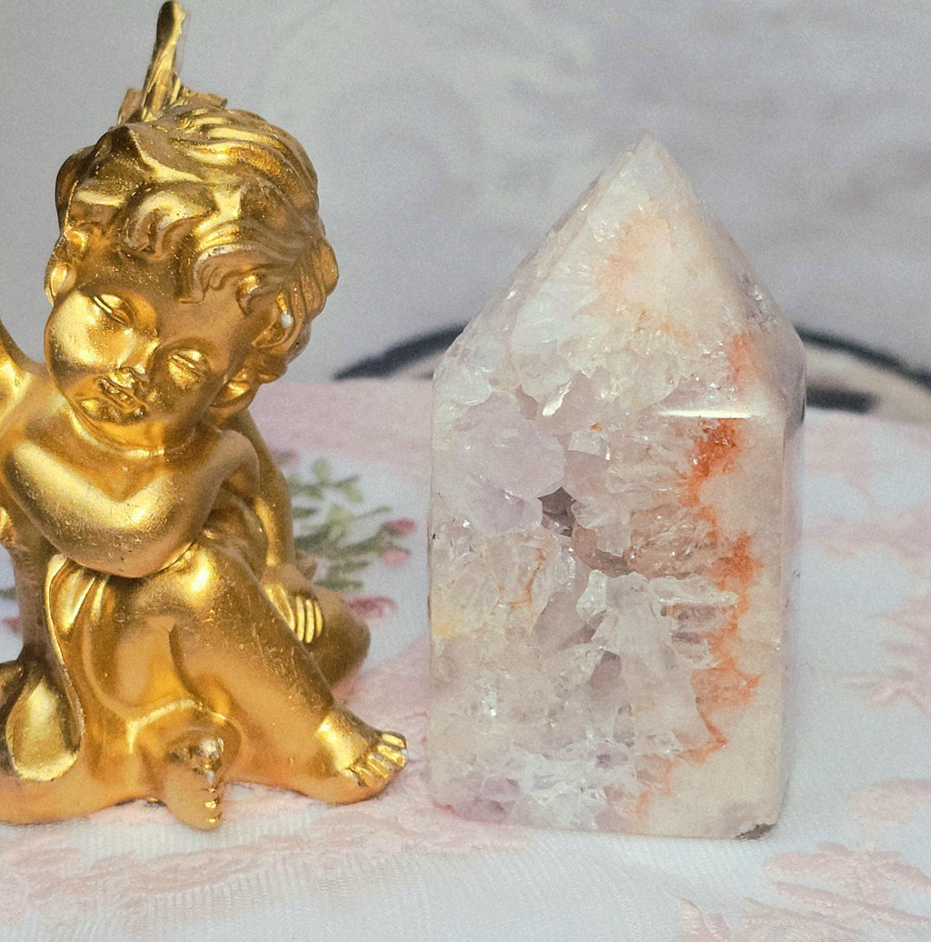 Brazilian Pink Amethyst Tower, Druzy Quartz, Reiki Infused