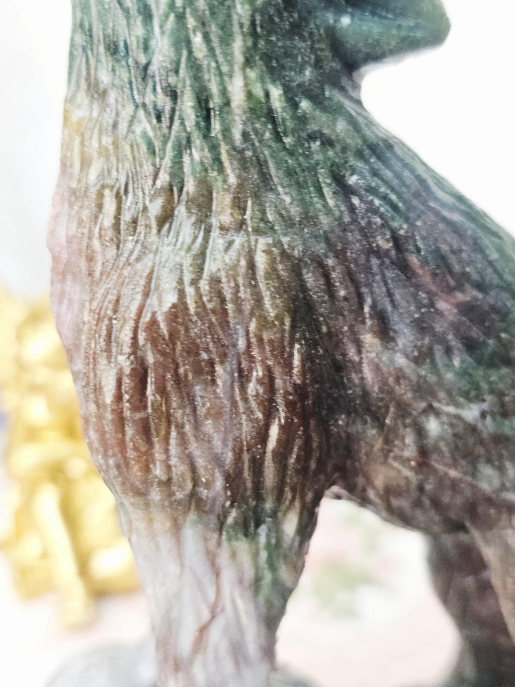 Colorful Druzy Ocean Jasper Wolf, Statement Piece, Wolf