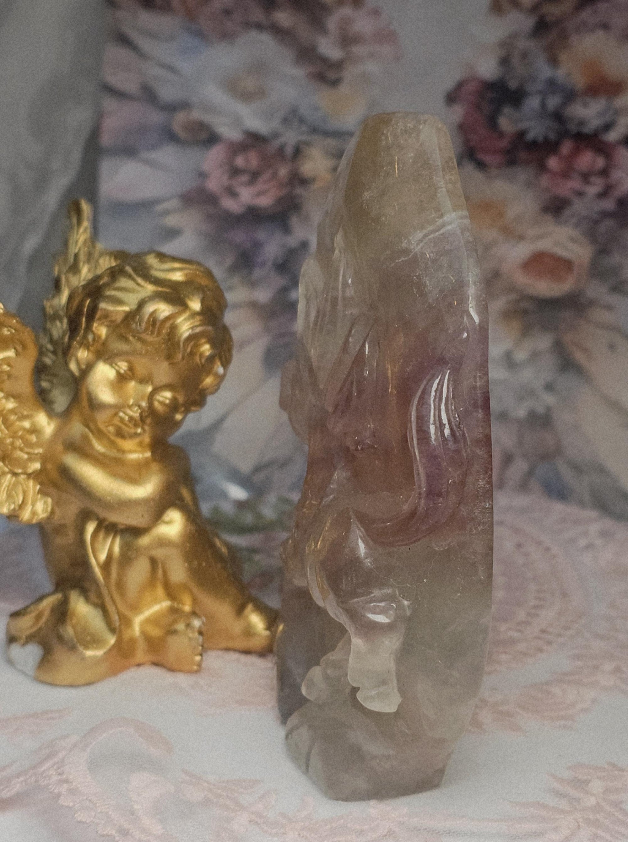 Rainbow Fluorite Horse Sculpture, Handmade Crystal Figurine