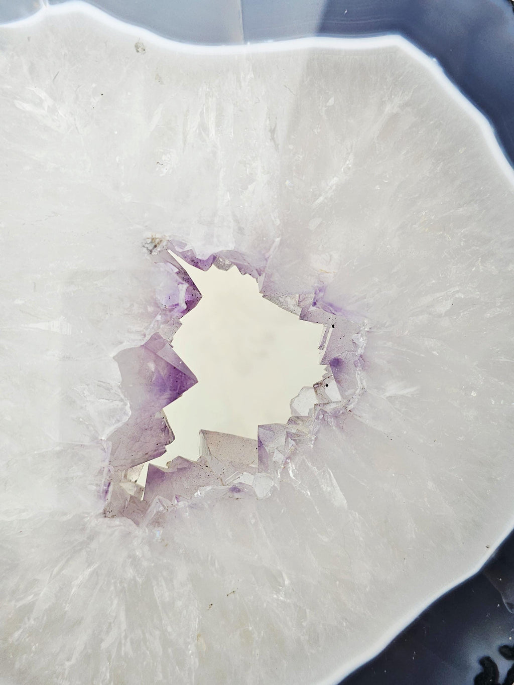 Amethyst Portal with Moss Agate and Blue Chalchedony, Amethyst Portal