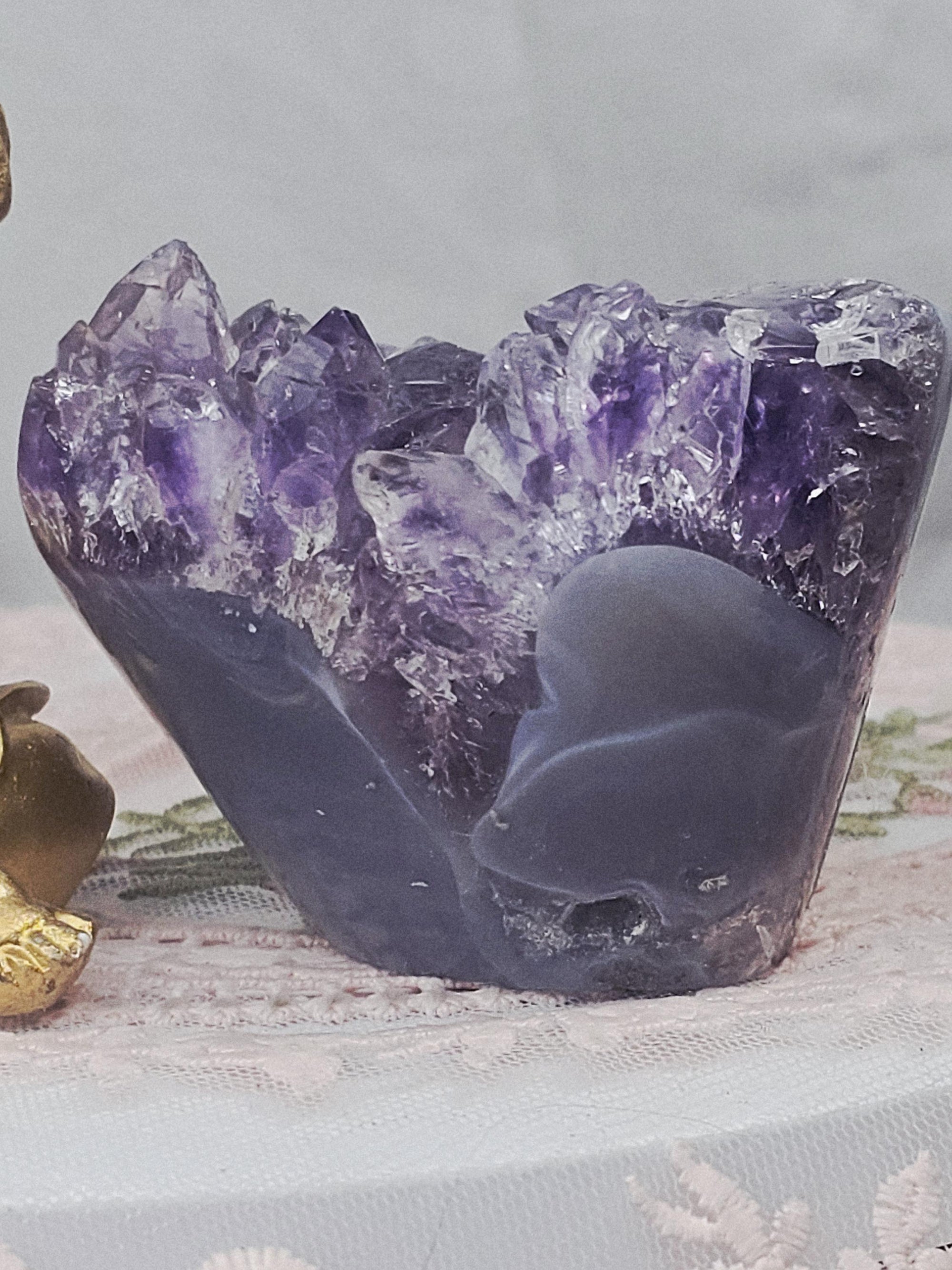 Amethyst Geode Cupcake, Crystal Home Decor, Brazilian Amethyst