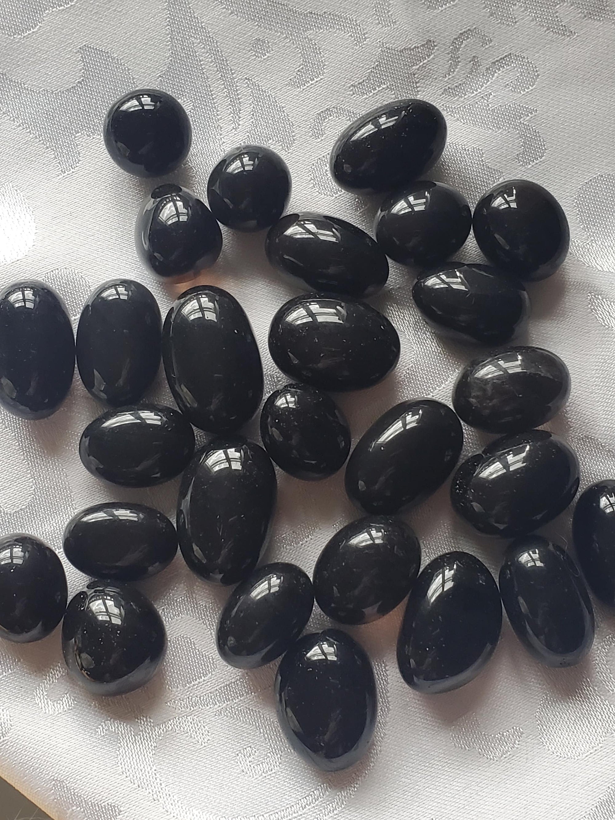 5 Black Obsidian Tumble Stones, Reiki Healing Crystals