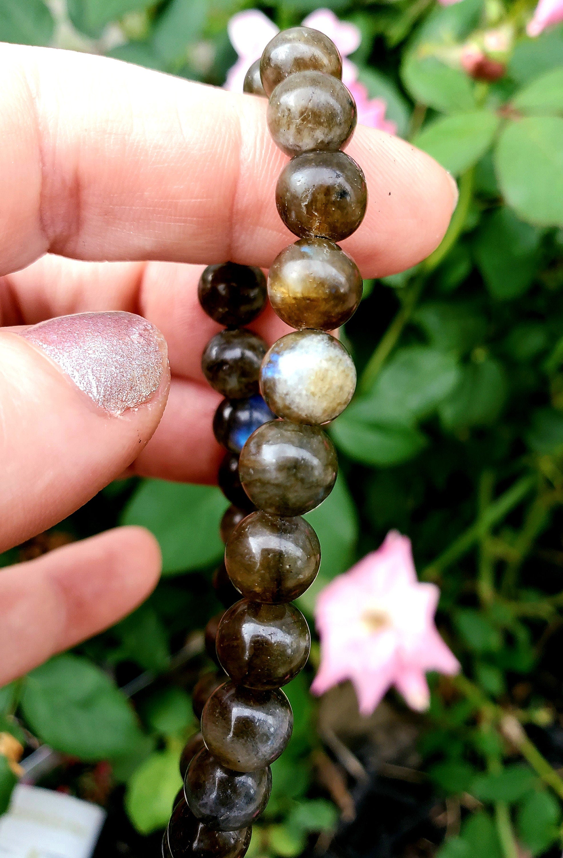 Natural Labradorite Beaded Bracelet, 8mm labradorite, 12mm labradorite Bracelet, Gemstone Bracelet, Healing Stones, Natural Crystal