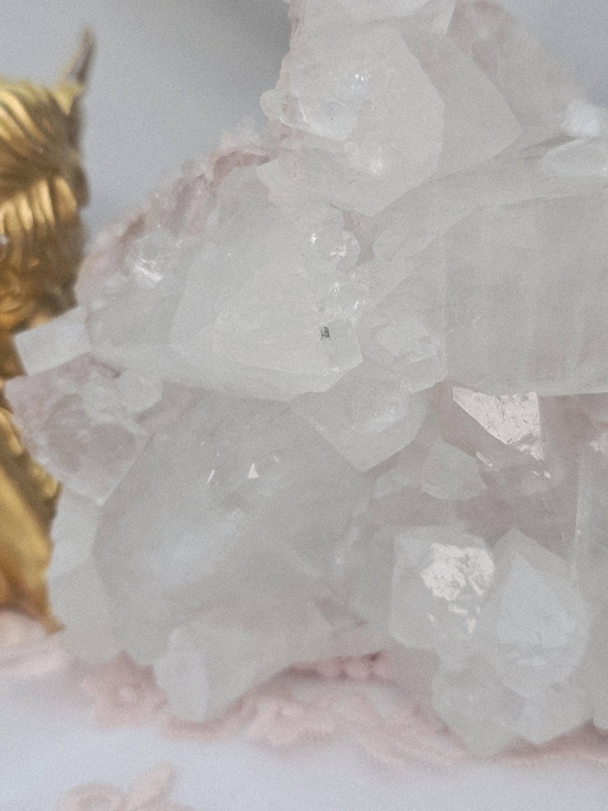 RARE Pink Sugar Apophyllite with Stillbite from India , Apophyllite, Crystal, Crystal