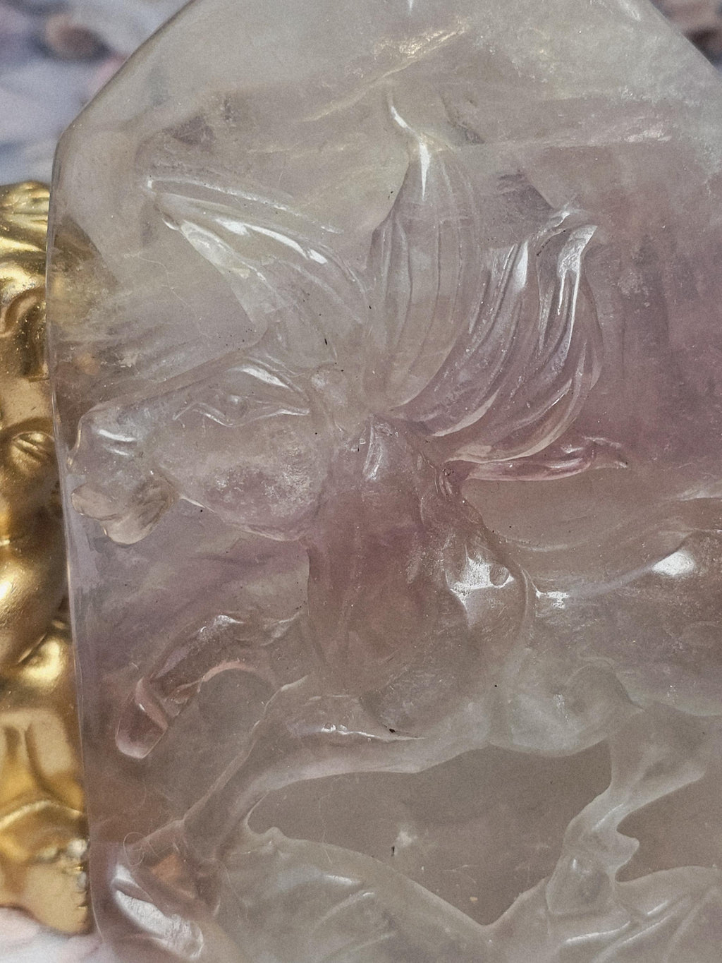 Rainbow Fluorite Horse Sculpture, Handmade Crystal Figurine