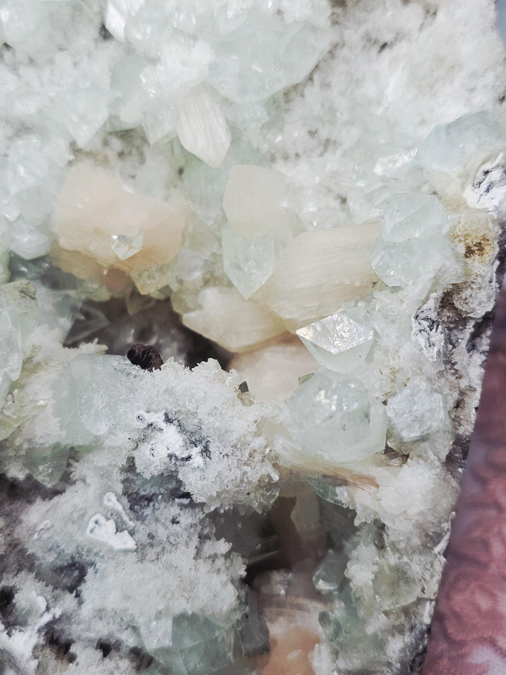 RARE LG 3lb Sugar Green Diamond  Apophyllite with Stillbite from India , Apophyllite, Crystal, Crystals, Home decor