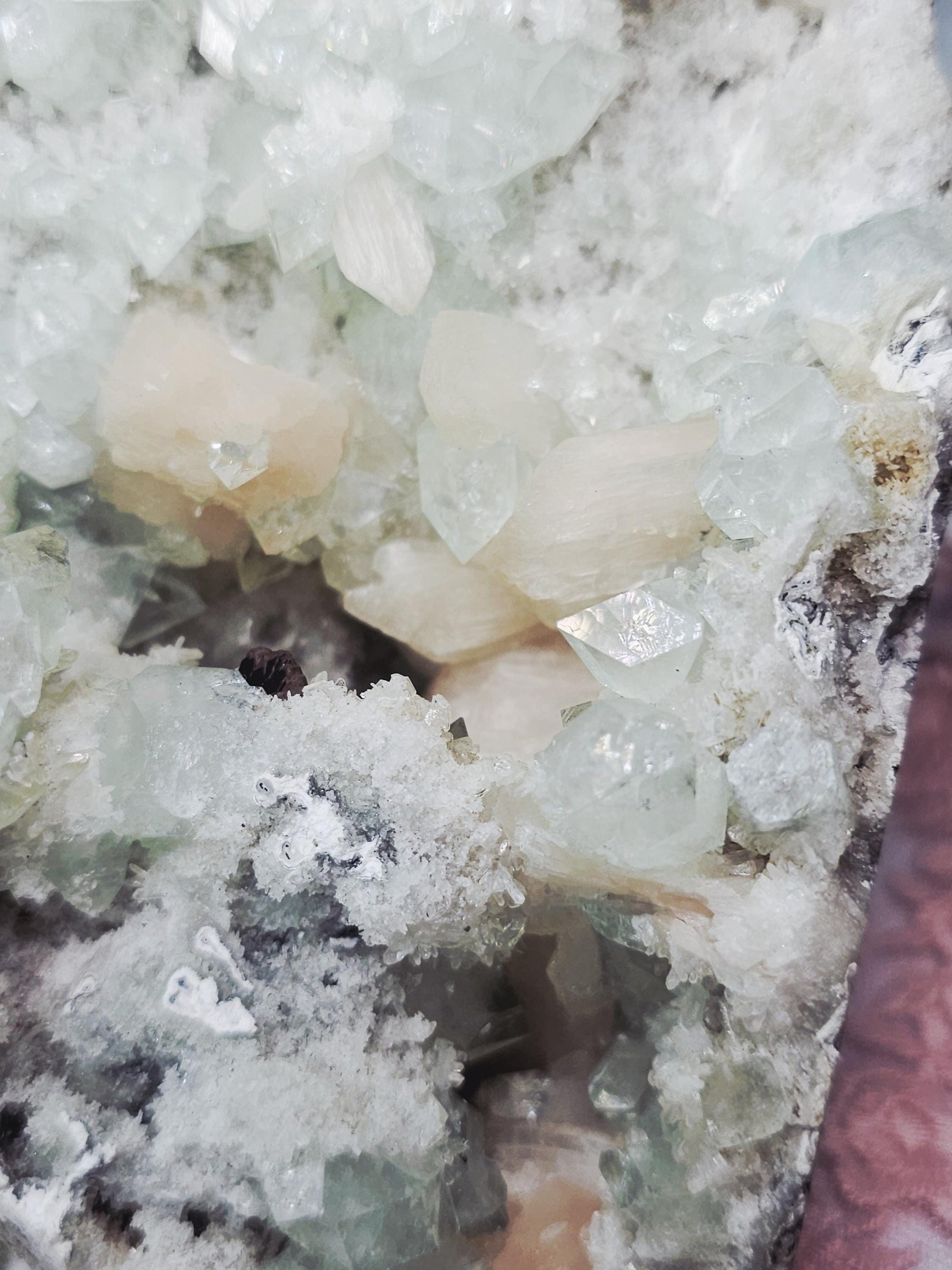 RARE LG 3lb Sugar Green Diamond  Apophyllite with Stillbite from India , Apophyllite, Crystal, Crystals, Home decor