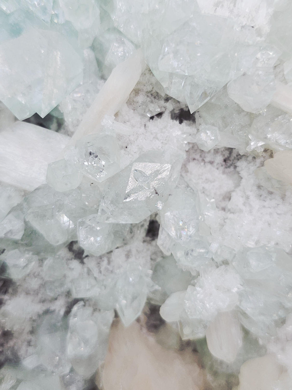 RARE LG 3lb Sugar Green Diamond  Apophyllite with Stillbite from India , Apophyllite, Crystal, Crystals, Home decor