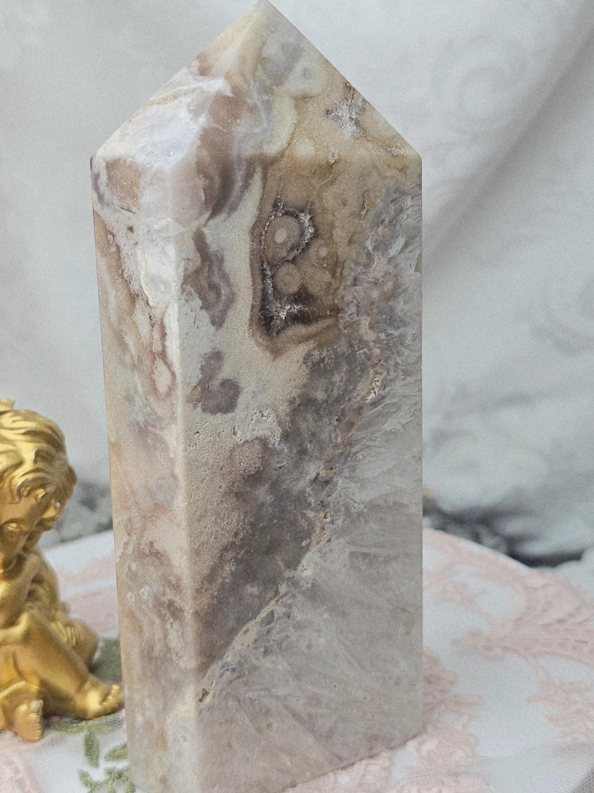 Ex LG Pink Amethyst Tower, Druzy Tower, Crystal Tower ,Gift
