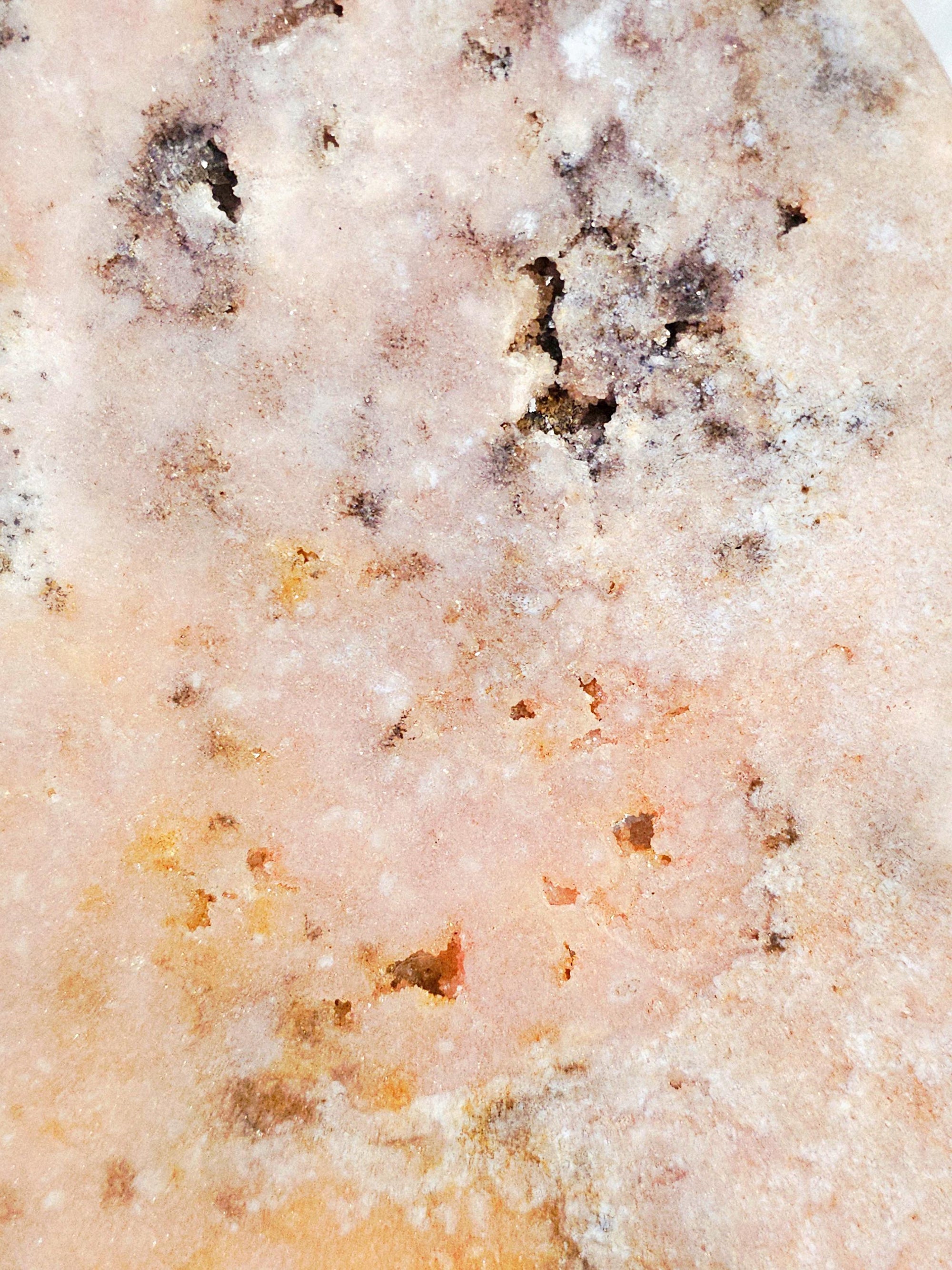 Handmade Pink Amethyst Druzy Bowl, Jasper Inclusions
