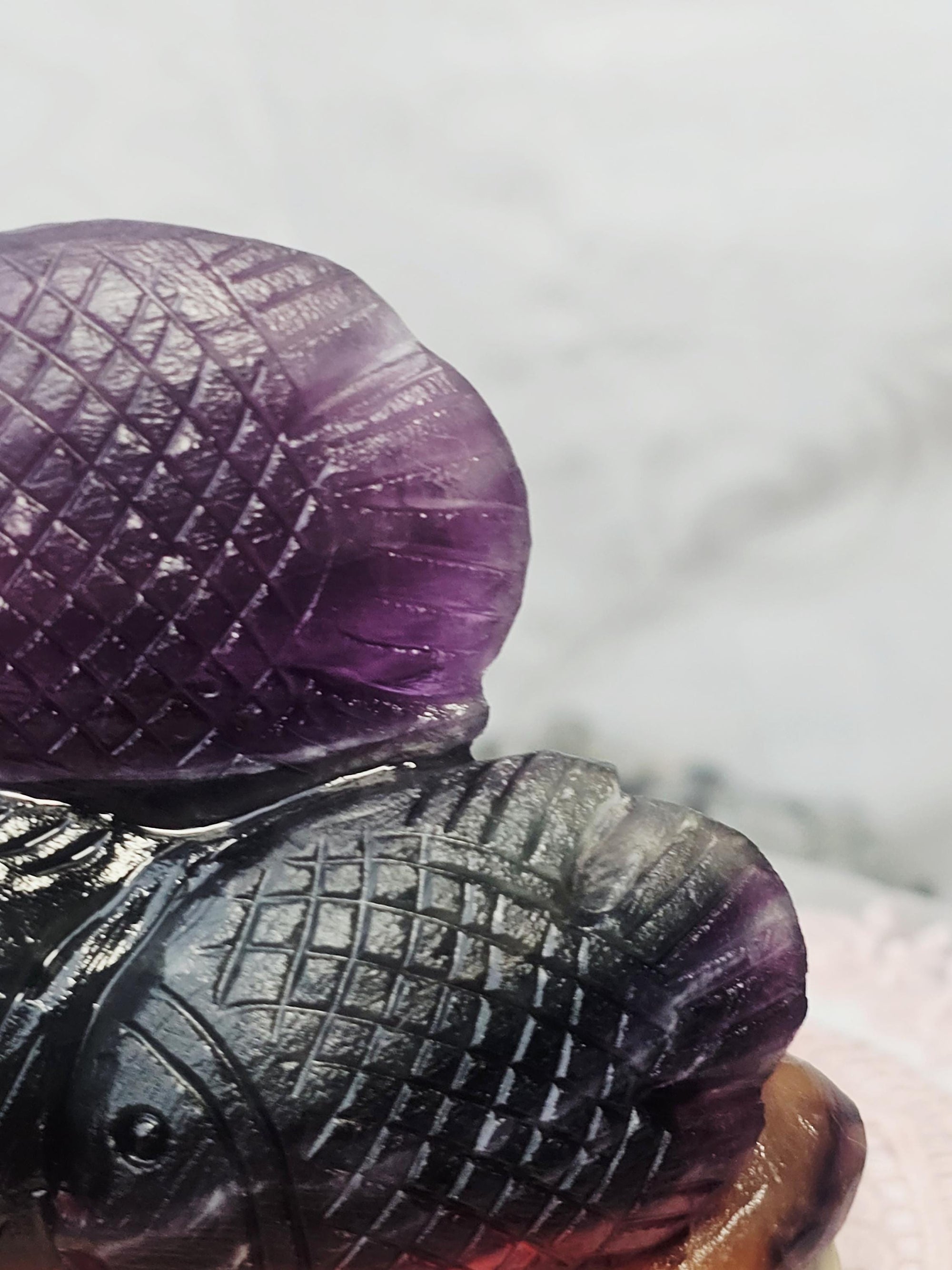 Rainbow Fluorite Fish, Fluorite Hedgehog, Crystal Home Decor, Fluorite, Gift