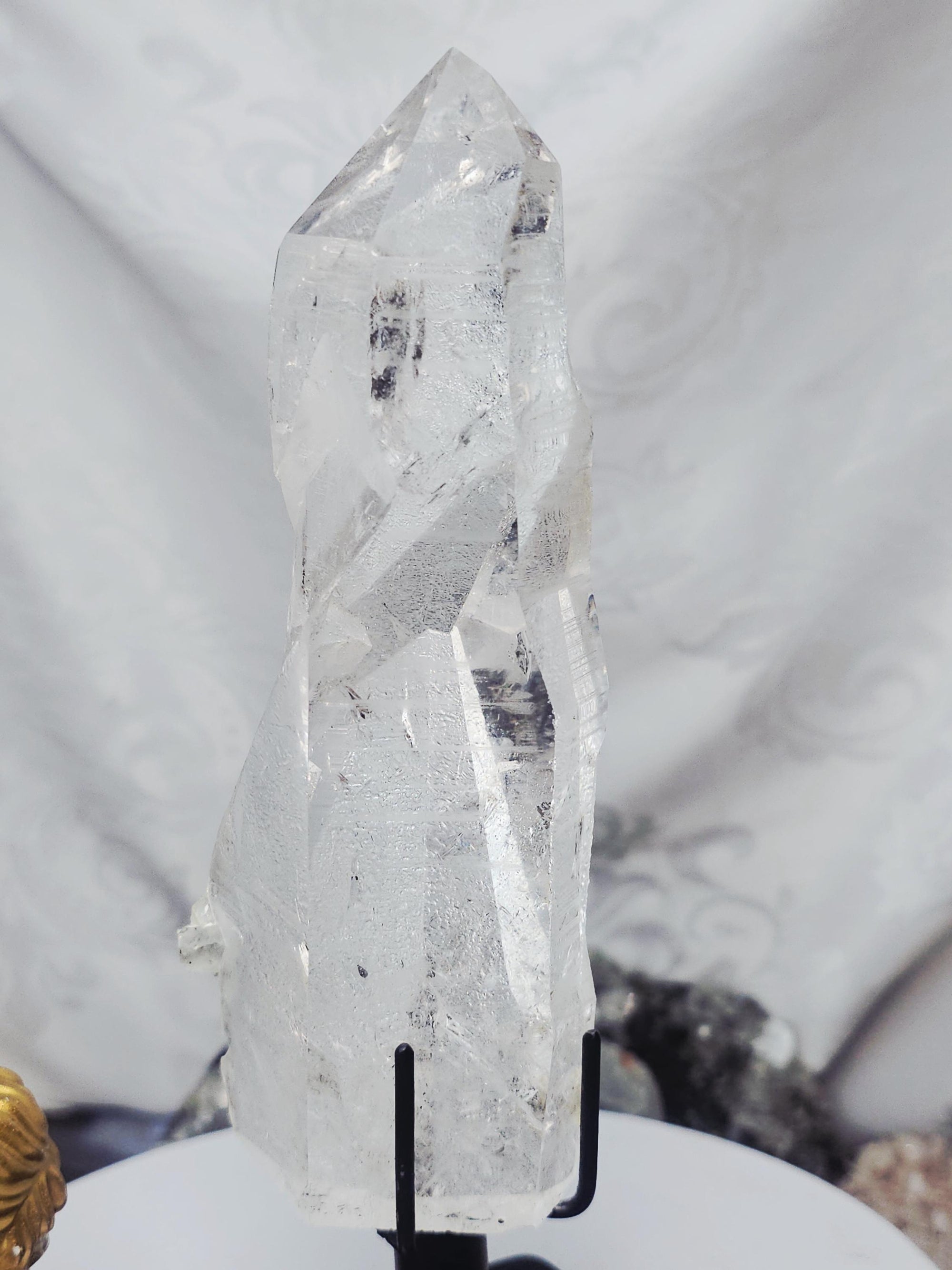 RARE LG  Lemurian Inner Child or Manifestation Quartz on a Stand , Columbia, Crystal Statement Piece