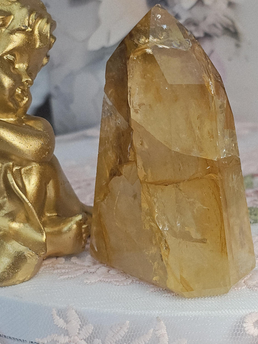 Golden Healer Quartz Tower,  Columbia, Golden Healer with Dendritic, Feng Shui Crystal, Chakra Stone