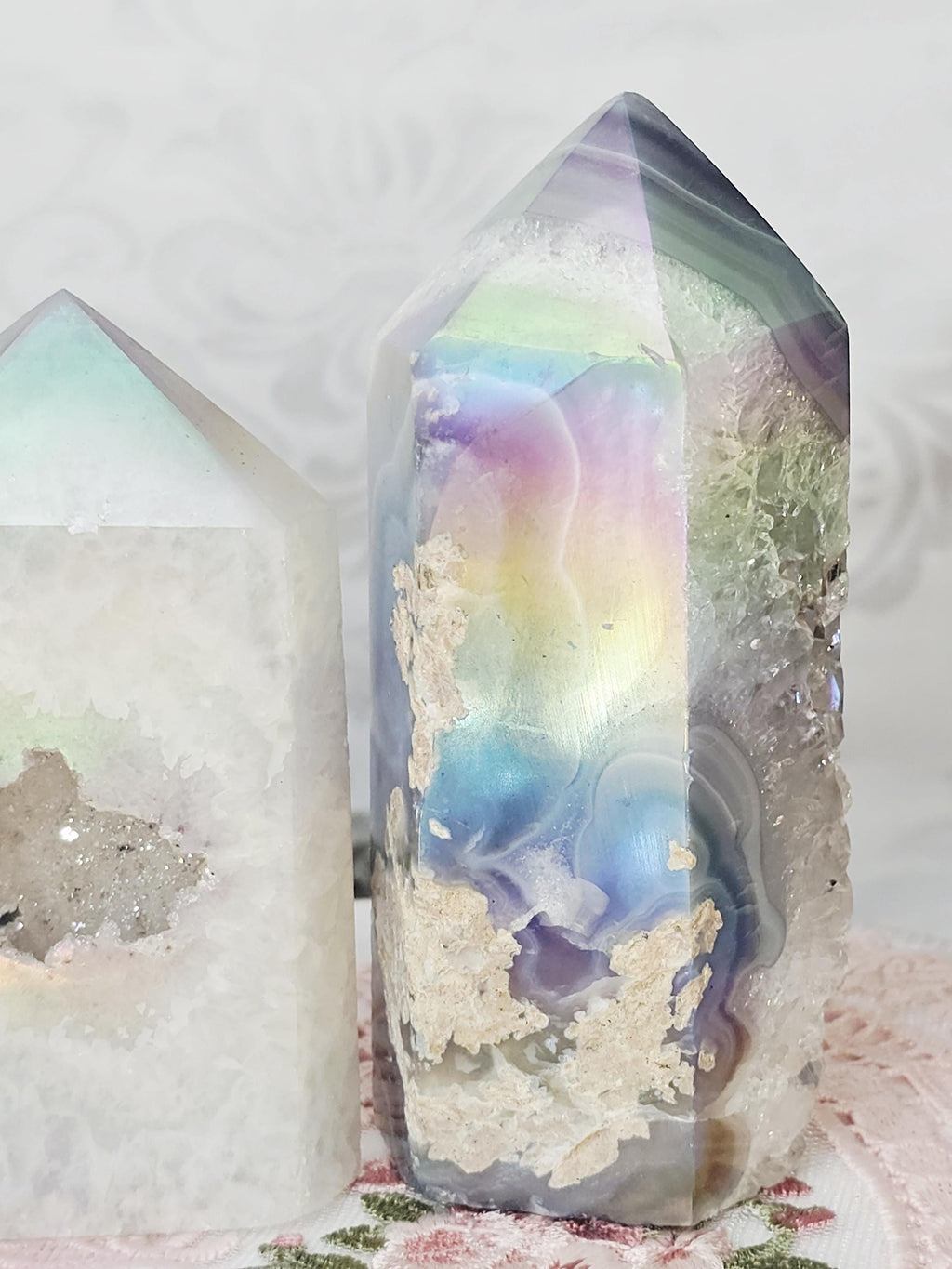 Aura Druzy Agate Towers, Crystal, Home Decor