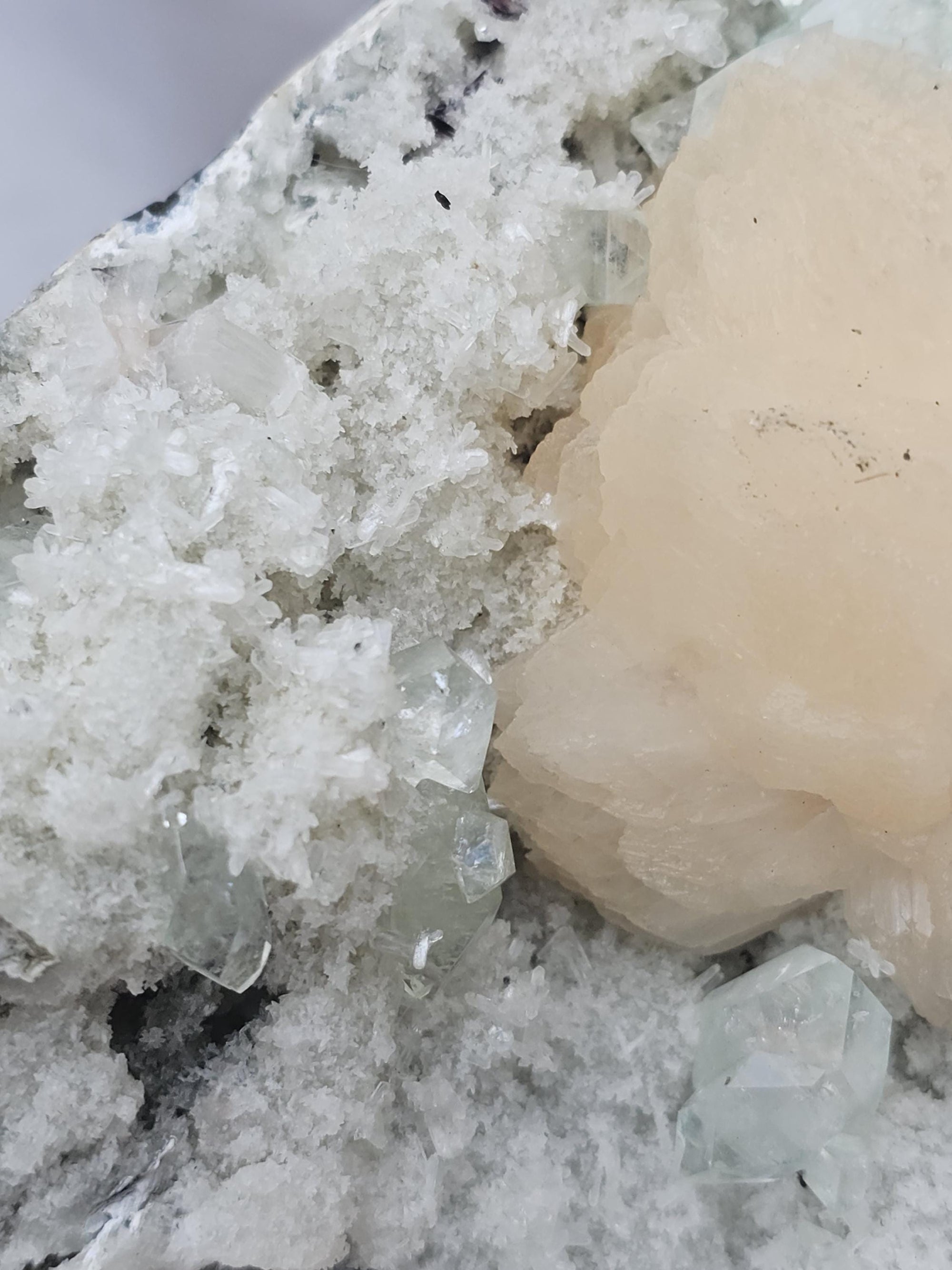RARE LG 2.55 lb Sugar Green Diamond  Apophyllite with Stillbite from India , Apophyllite, Crystal, Crystals, Home decor