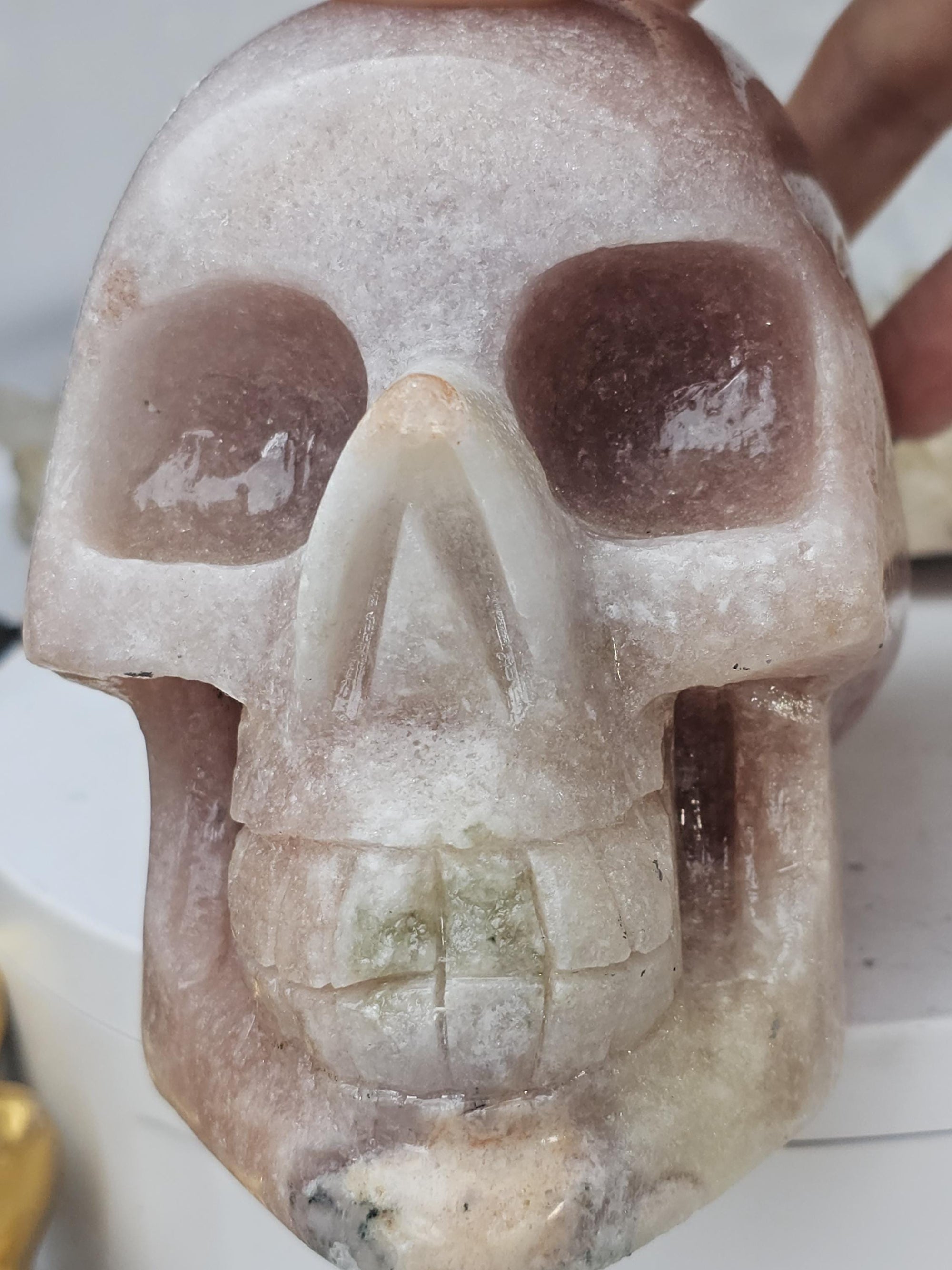 LG Pink Amethyst Skull, Druzy Skull , Crystal Art , Gift