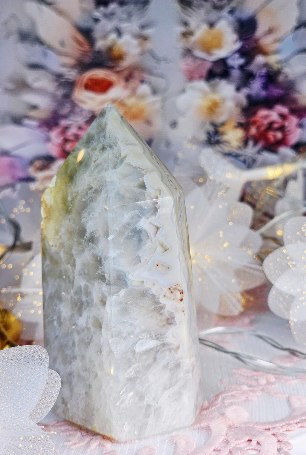 Druzy Agate Tower, Crystal Gift, Home Decor