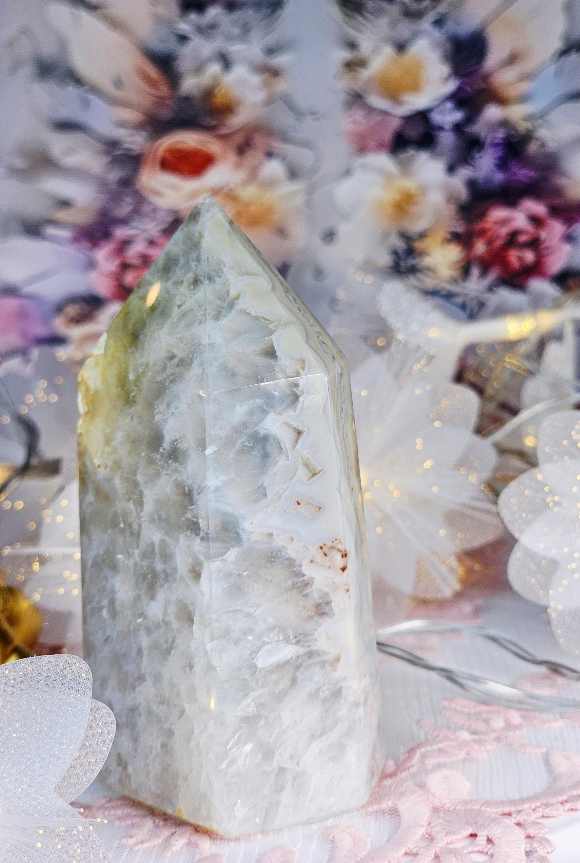 Druzy Agate Tower, Crystal Gift, Home Decor