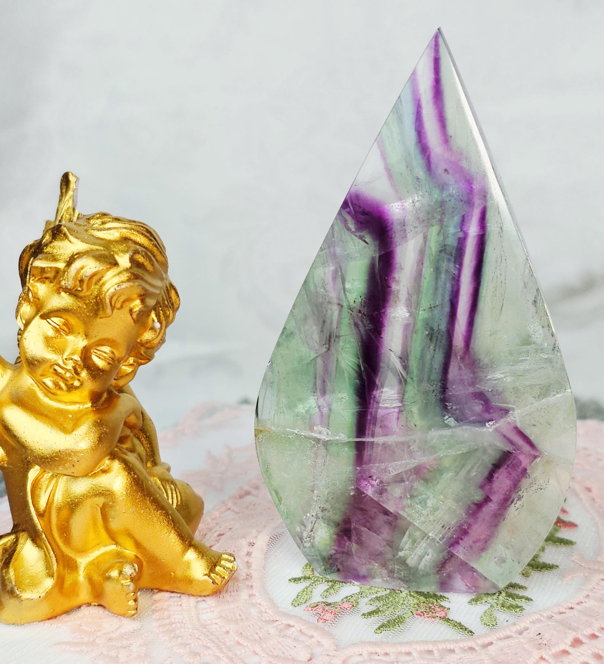 Fluorite Flame,  Crystal Flame Handmade, Crystal