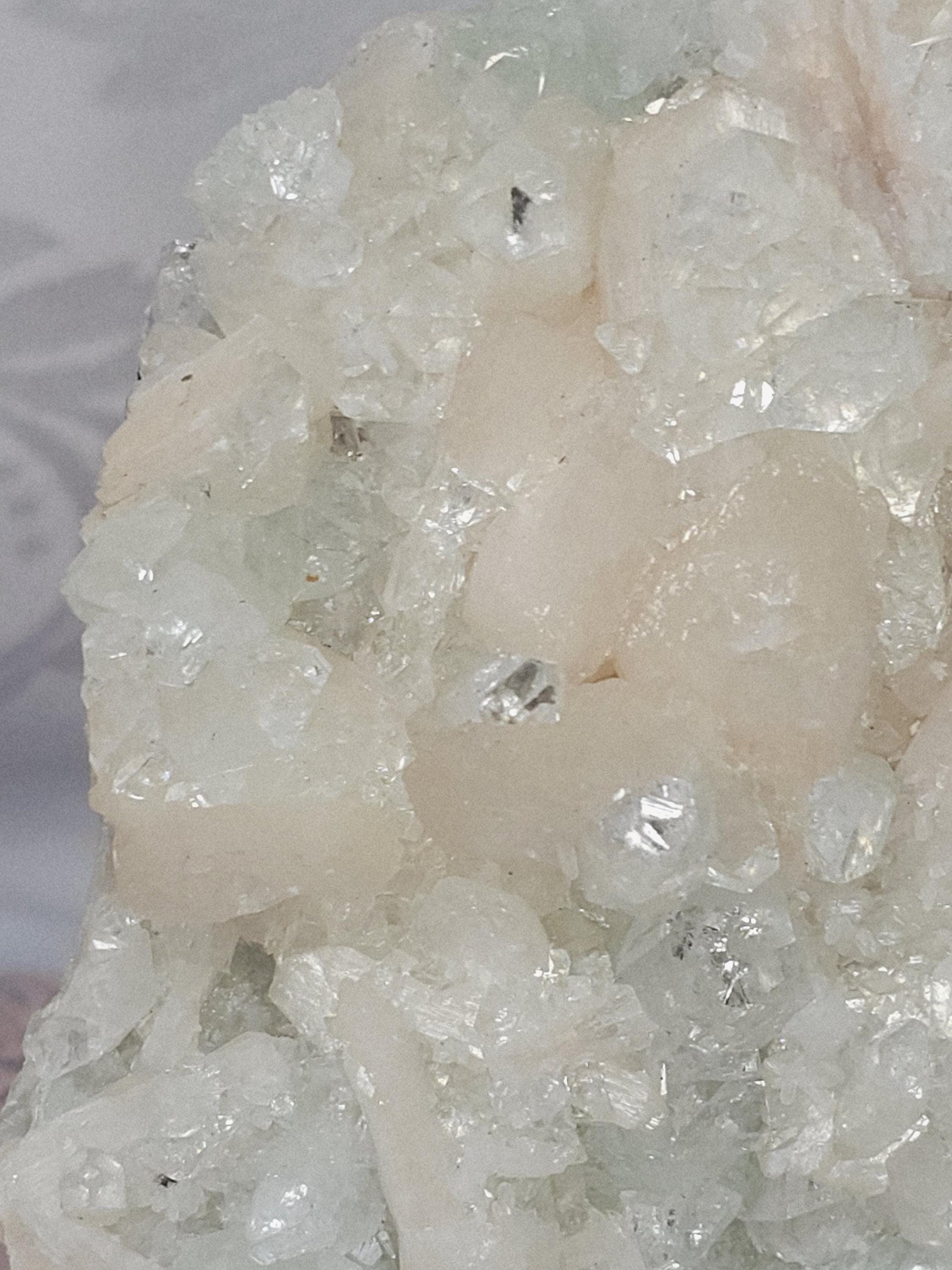 Rare Green Diamond Apophyllite with Stillbite, India Crystal Home Decor