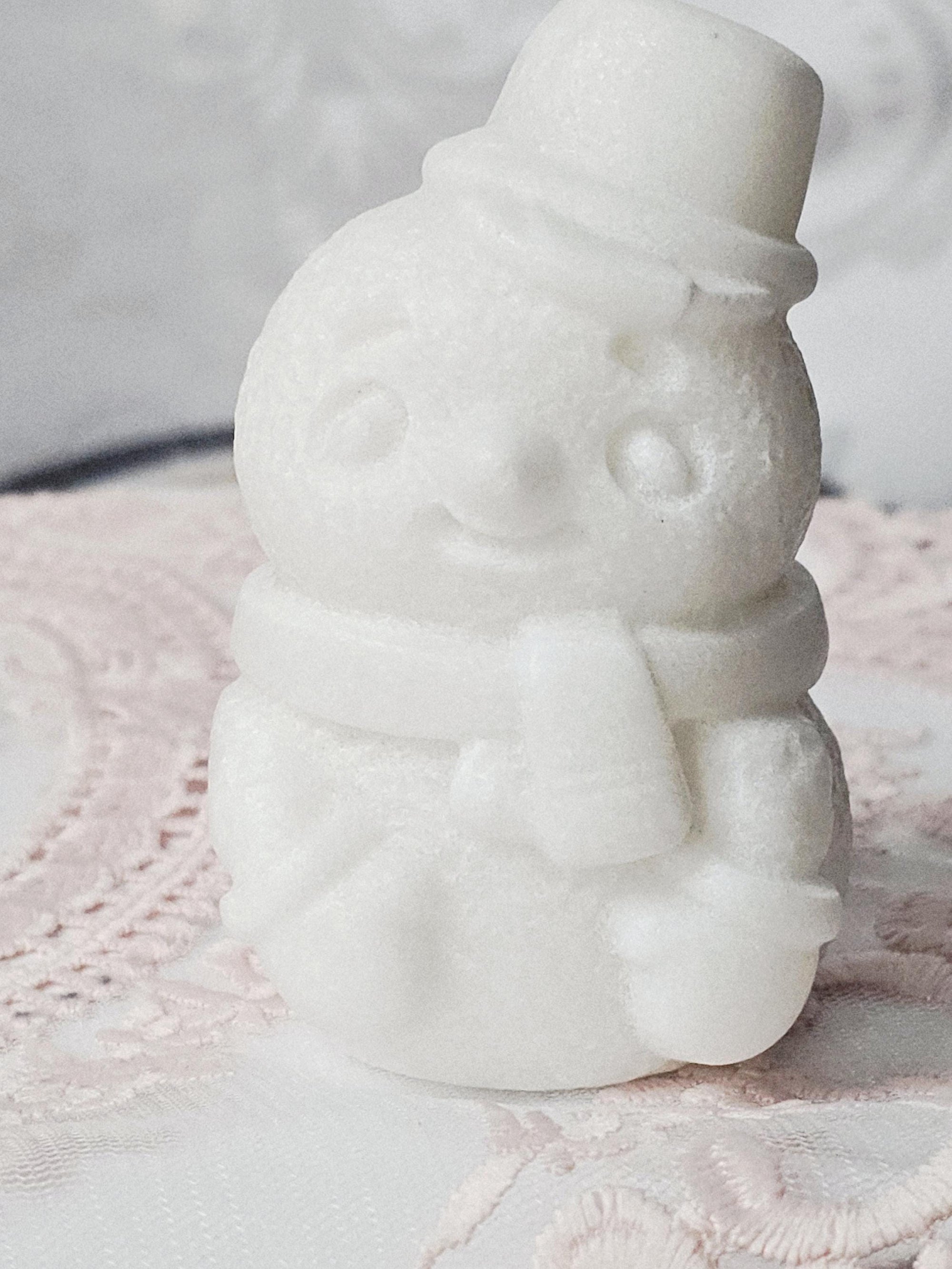 Marble Crystal Snowman Statue, Christmas Decor (3in)
