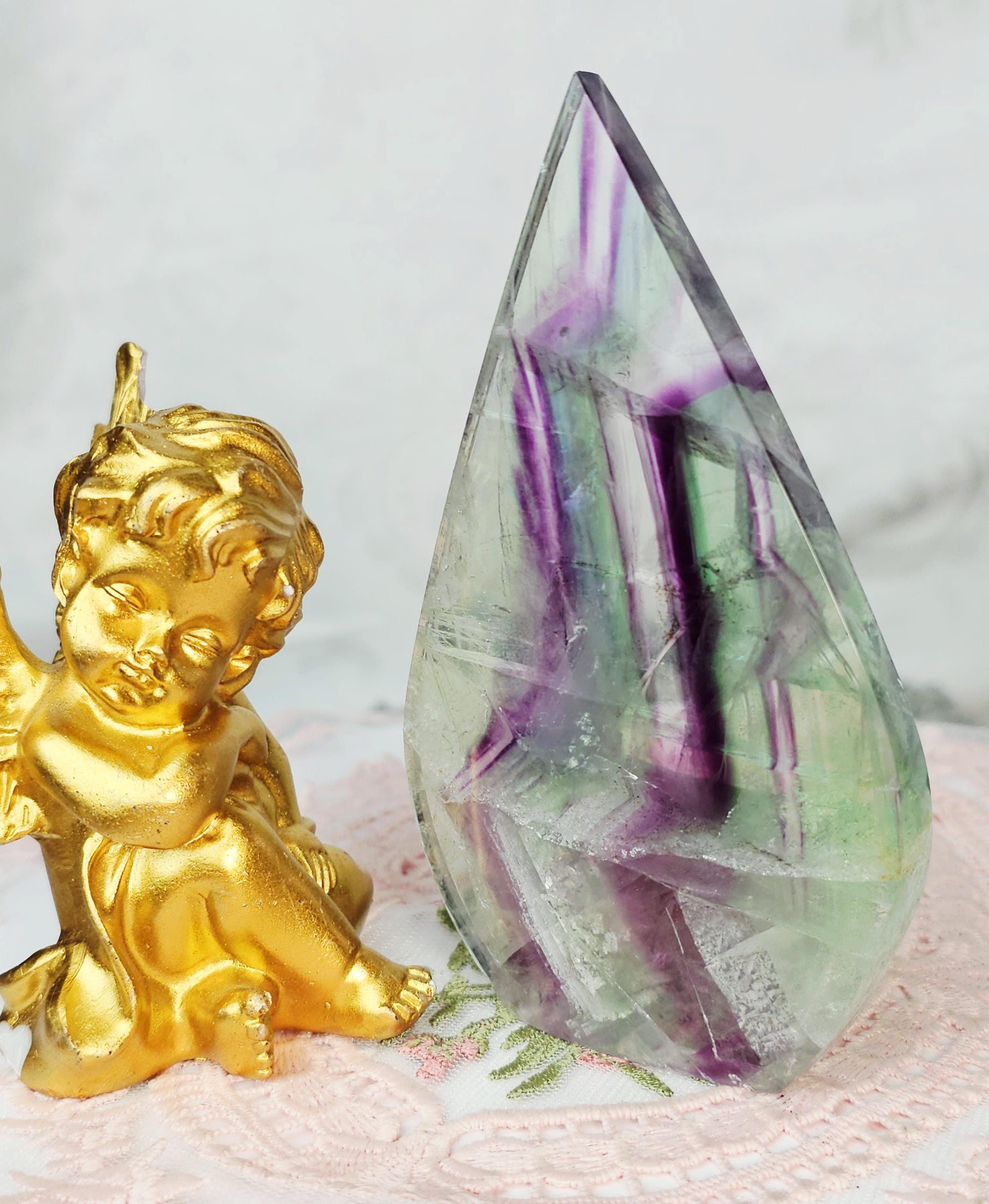 Fluorite Flame,  Crystal Flame Handmade, Crystal