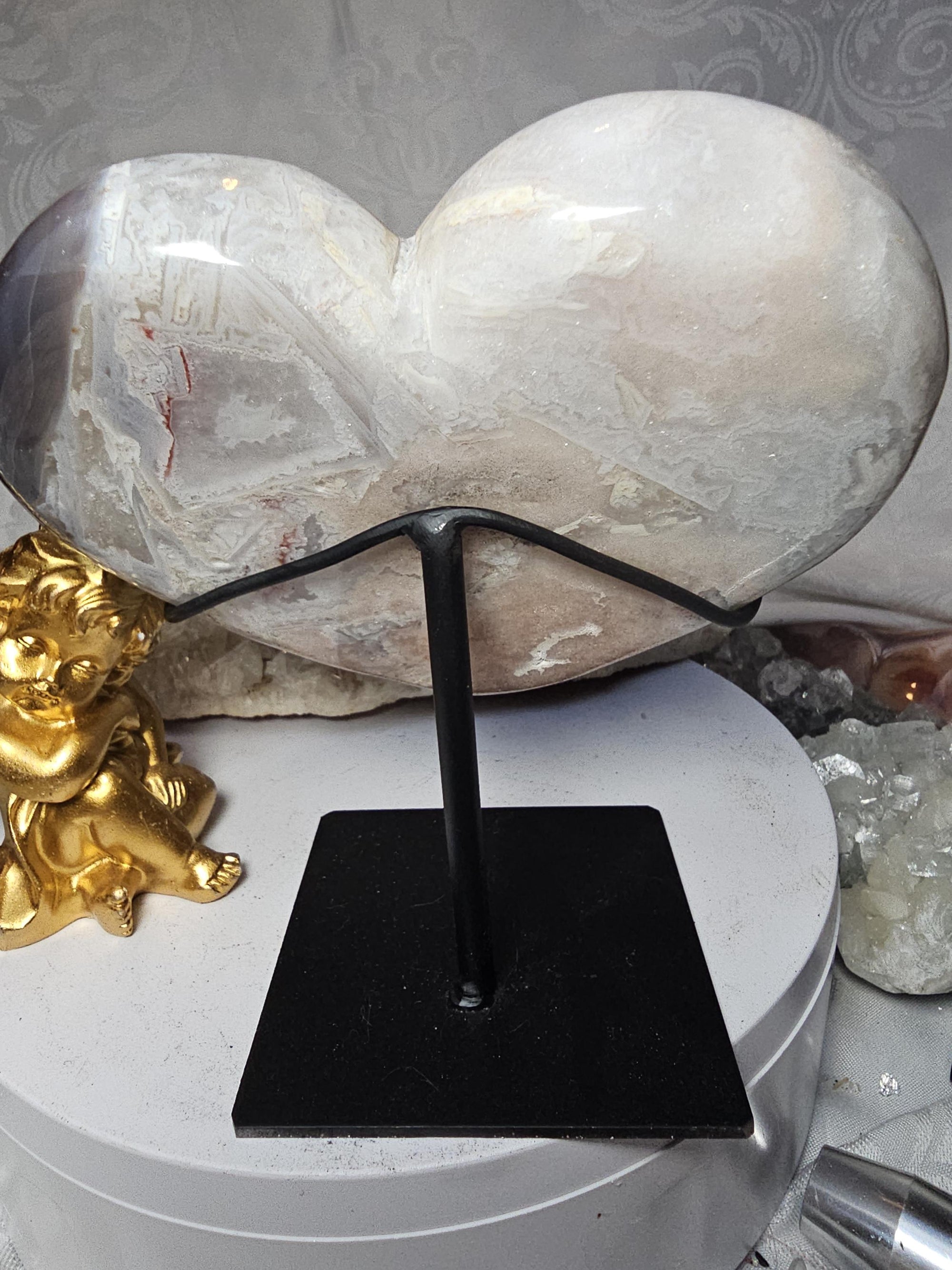 Sparkling Pink Amethyst Druzy Heart, Brazilian Crystal Gift