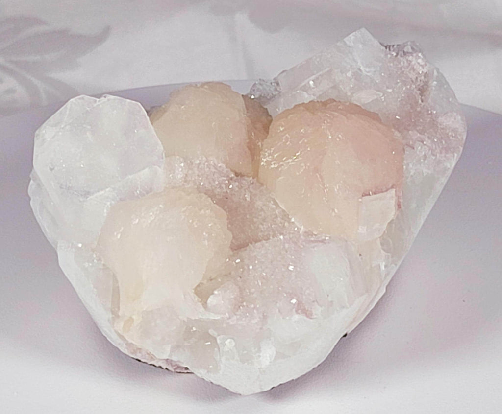 Pink Apophyllite Stillbite Crystal Cluster, Imported India