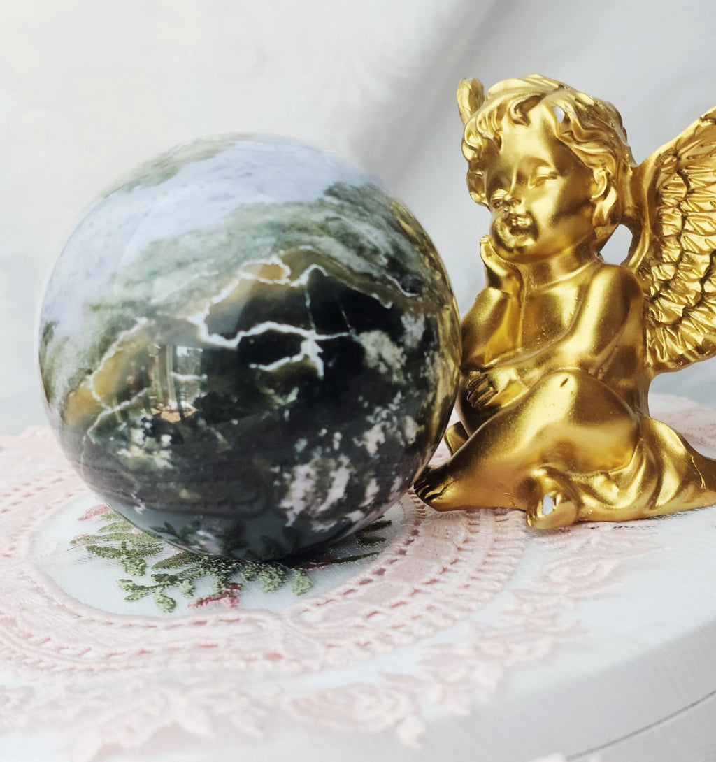 Rare Colorful Druzy Ocean Jasper Sphere, Ocean Jasper, Crystal Sphere