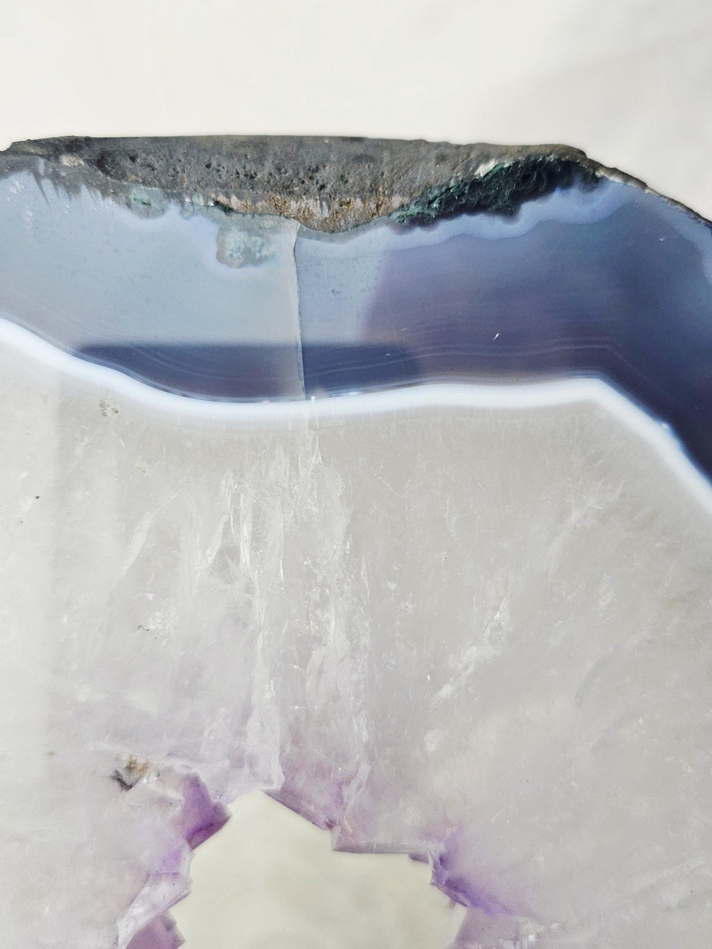 Amethyst Portal with Moss Agate and Blue Chalchedony, Amethyst Portal
