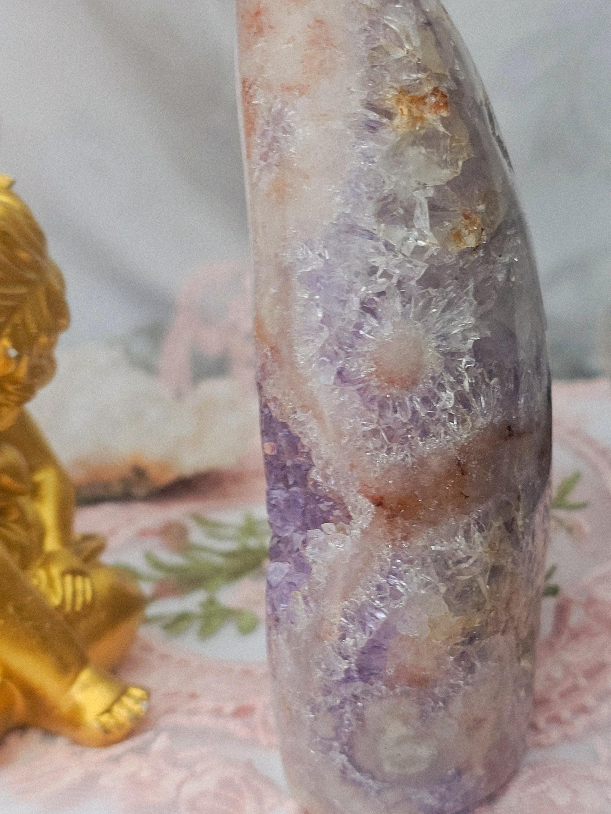 Brazilian Pink Amethyst Druzy Flame , Crystal Flame, Gift