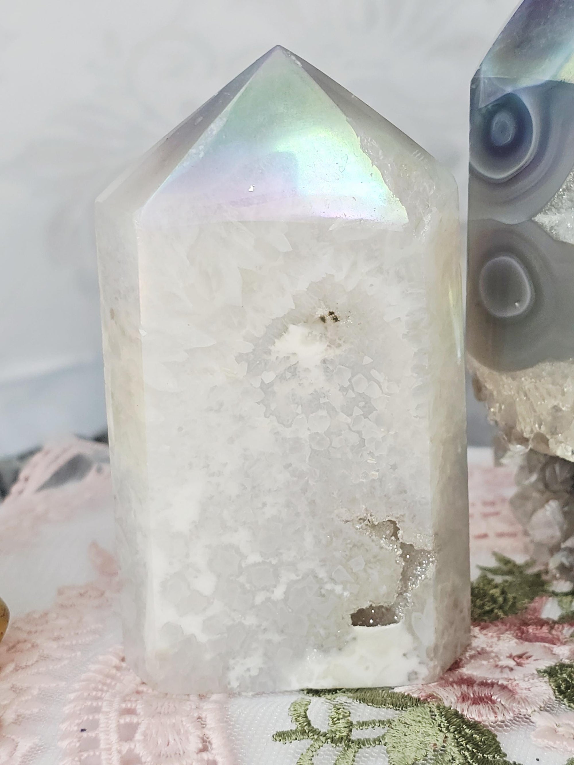 Aura Druzy Agate Towers, Crystal, Home Decor